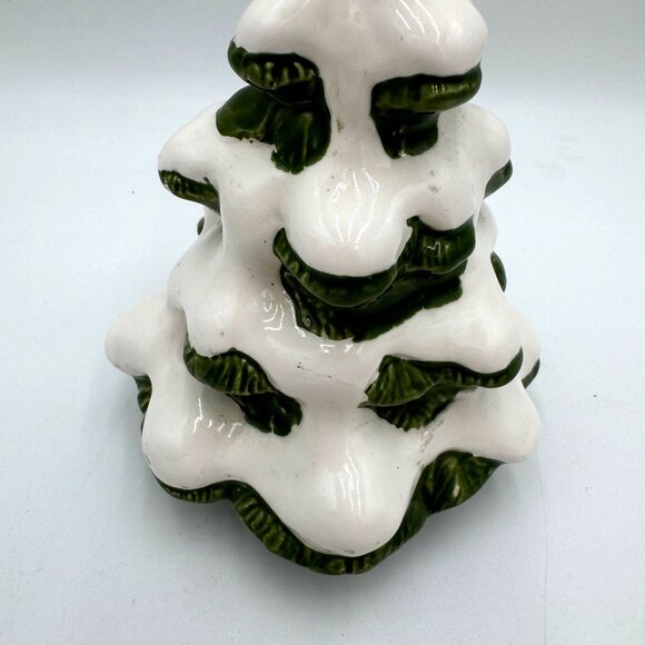 Vintage Fitz and Floyd Ceramic Christmas Tree 6" Japan Decor Tabletop chippy vin - Picture 3 of 8